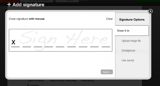 HelloFax Signature Box